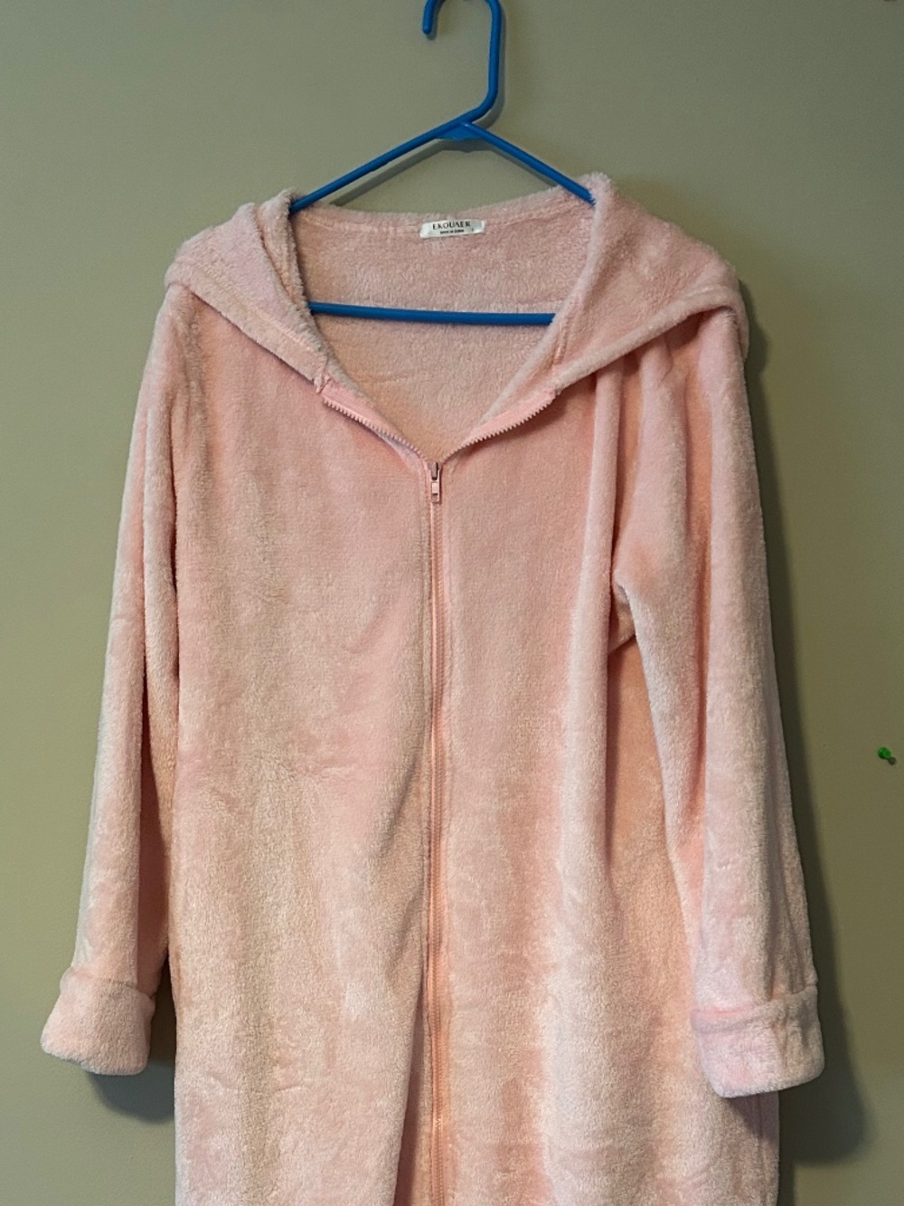 321 Hooded Ekouaer Plush zipper front long bathrobe